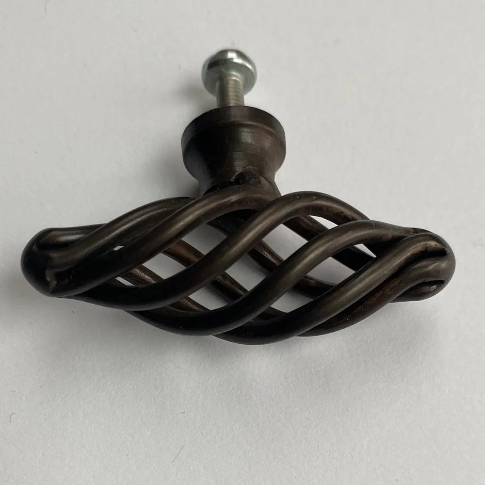 Bronze oil rubbed bird cage draw pull set of 5